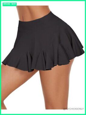 Sexy Pleated Mini Skirt High Waist Ruffle Lingerie Skater Skirt